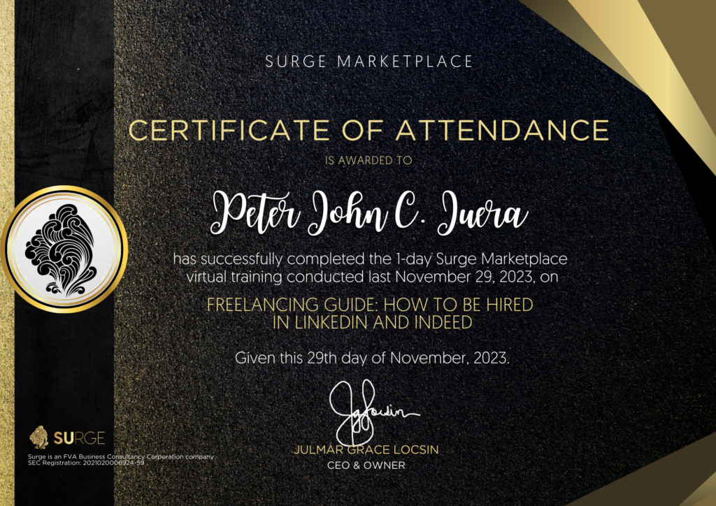 Free virtual certificate